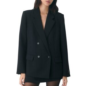 Babaton wool double breasted black oversized blazer size 2 excellent condition